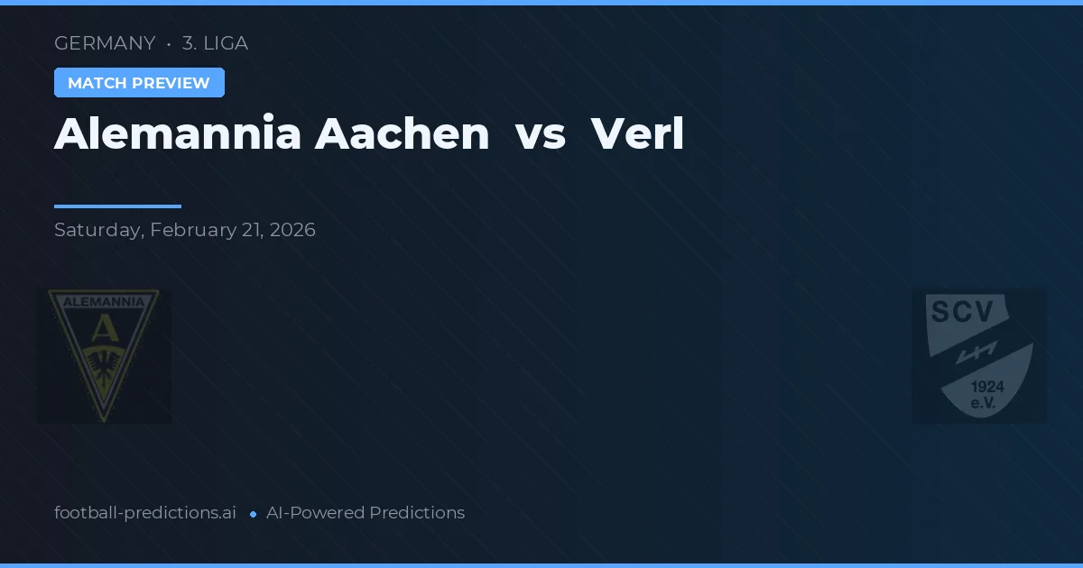 Alemannia Aachen vs Verl — matchtips och förhandstitt