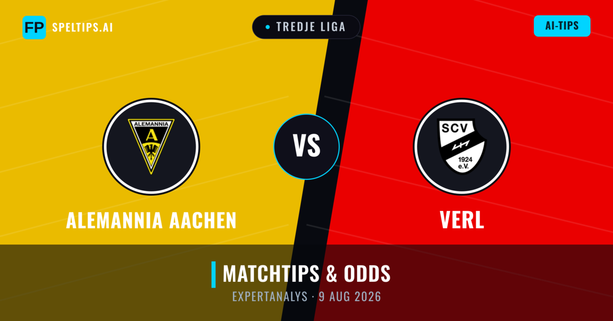Alemannia Aachen vs Verl — matchtips och förhandstitt