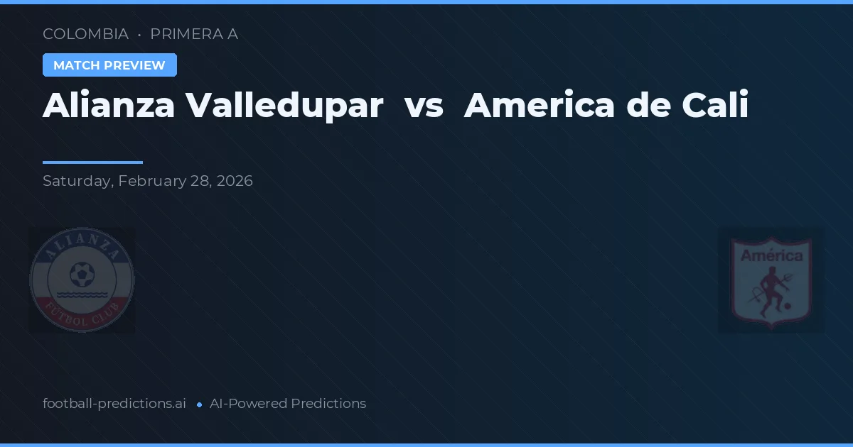 Alianza Valledupar vs América de Cali — matchtips och förhandstitt