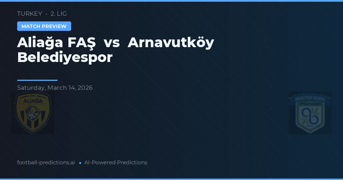 Aliağa Fäb vs Arnavutköy Belediyespor — matchtips och förhandstitt