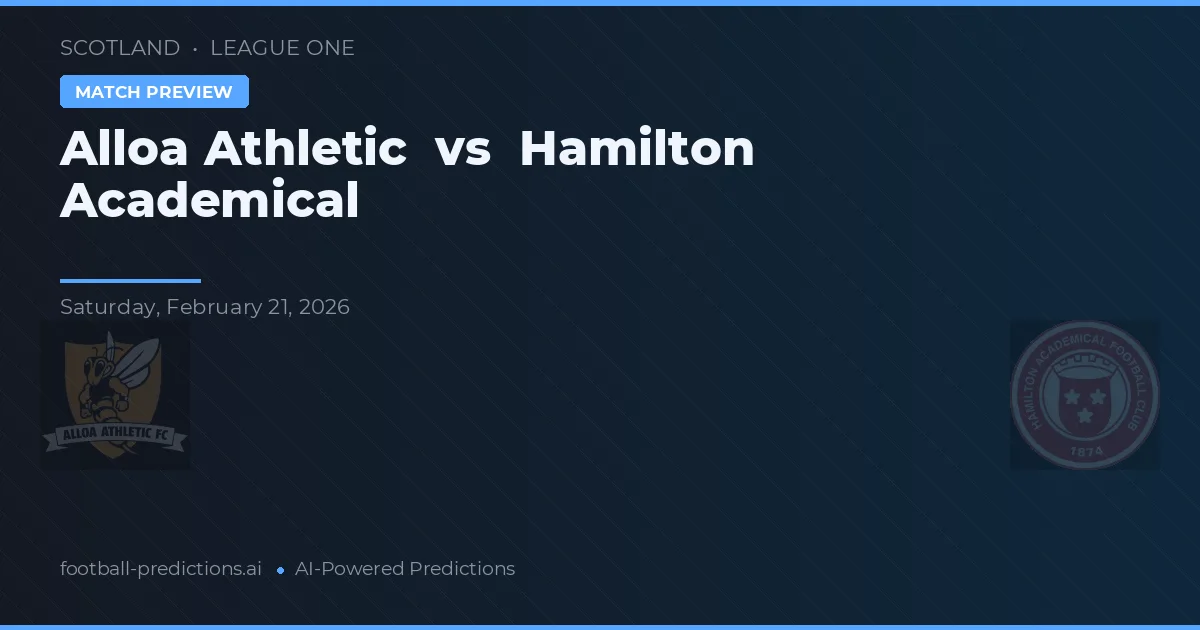 Alloa Athletic vs Hamilton Academical — matchtips och förhandstitt