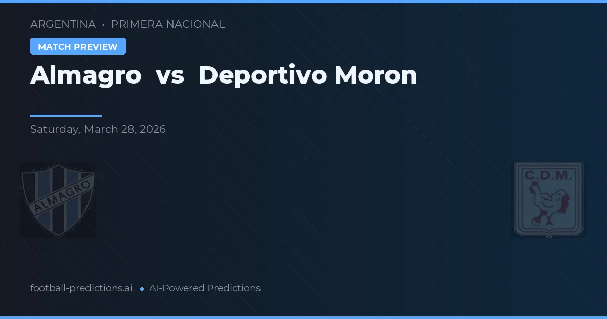 Almagro vs Deportivo Morón — matchtips och förhandstitt