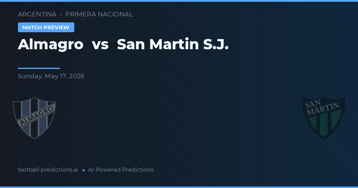 Almagro vs San Martín SJ — matchtips och förhandstitt