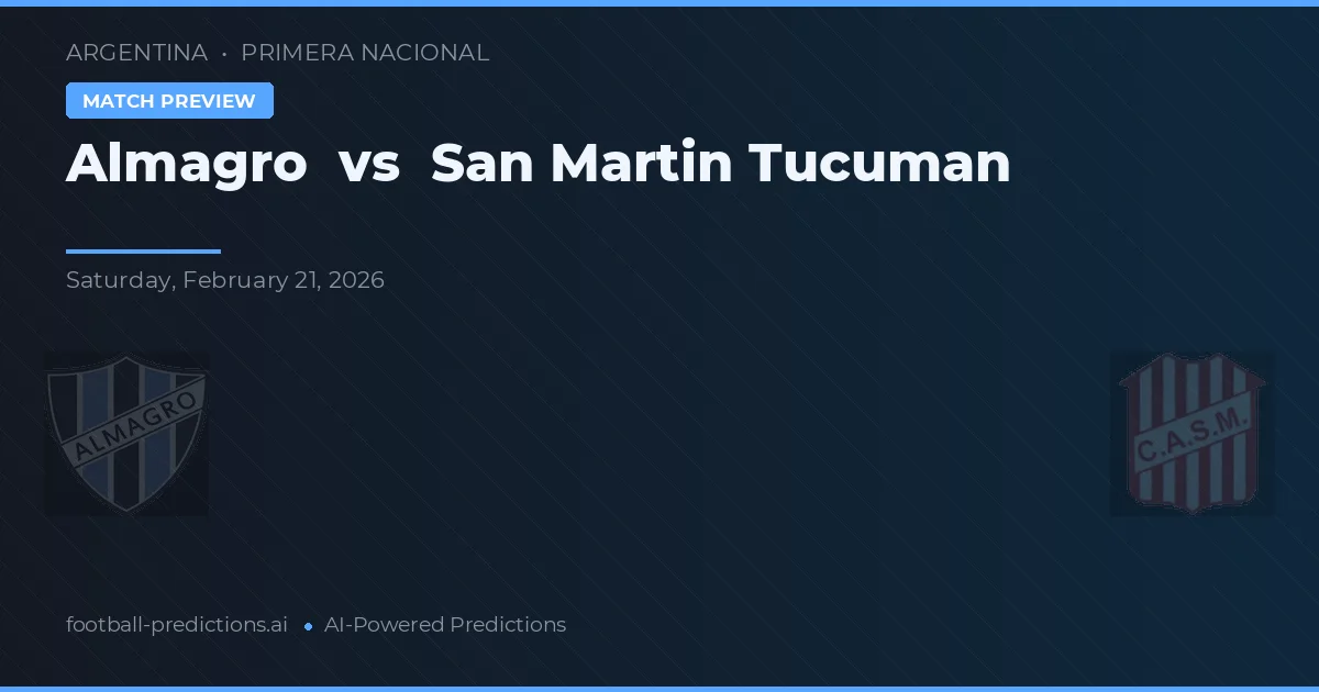 Almagro vs San Martín Tucumán — matchtips och förhandstitt