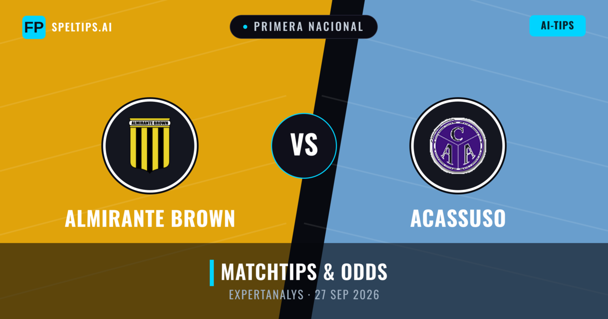 Almirante Brown vs Acassuso — matchtips och förhandstitt