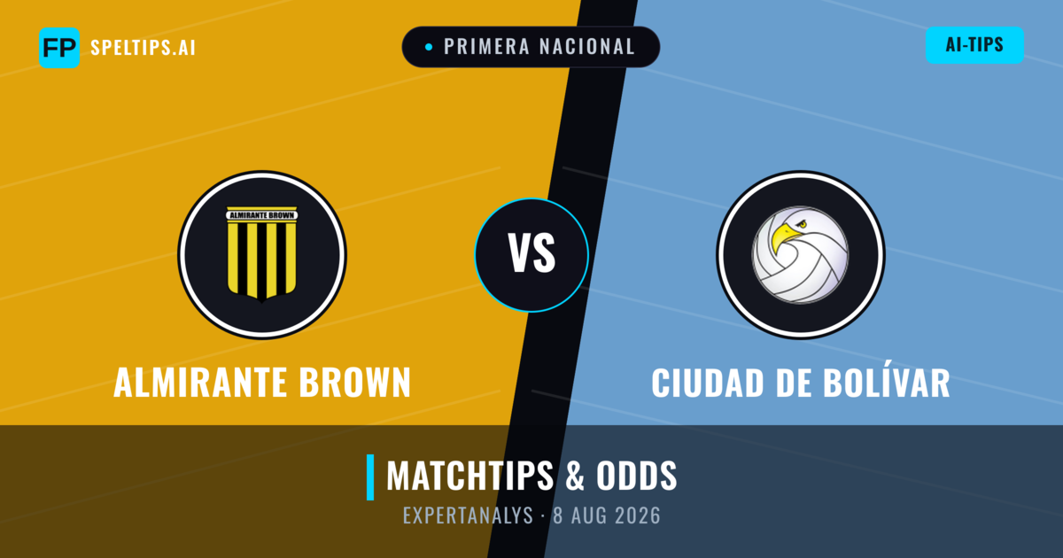 Almirante Brown vs Ciudad de Bolívar — matchtips och förhandstitt