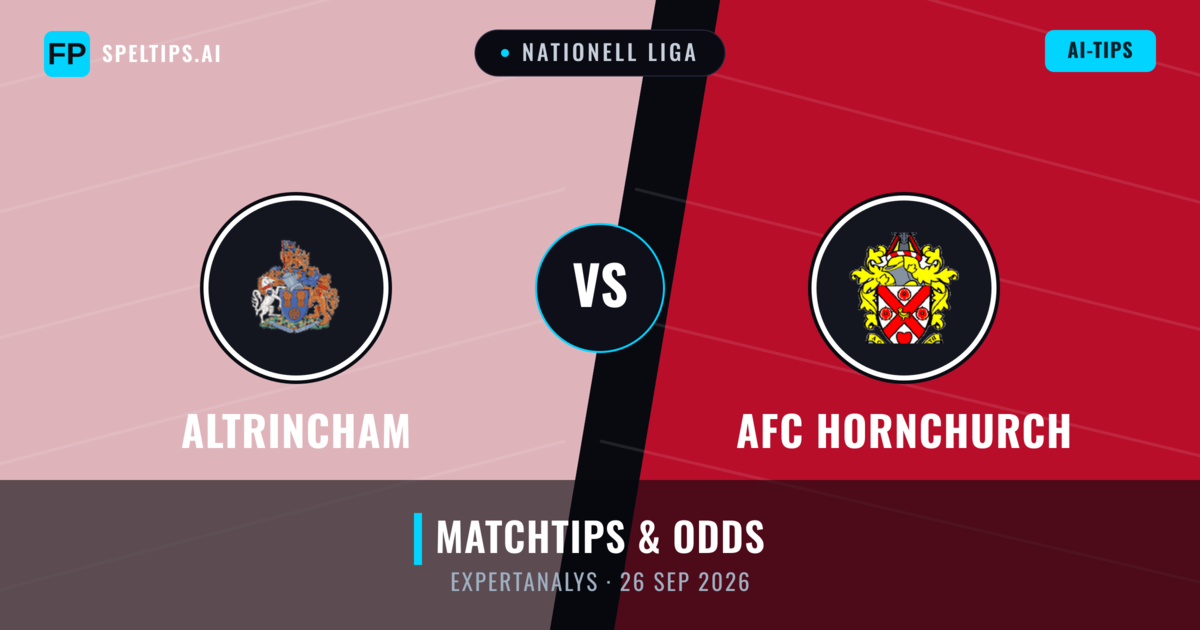Altrincham vs AFC Hornchurch — matchtips och förhandstitt