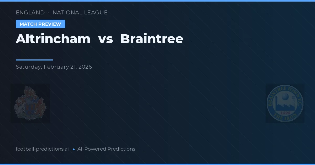 Altrincham vs Braintree — matchtips och förhandstitt