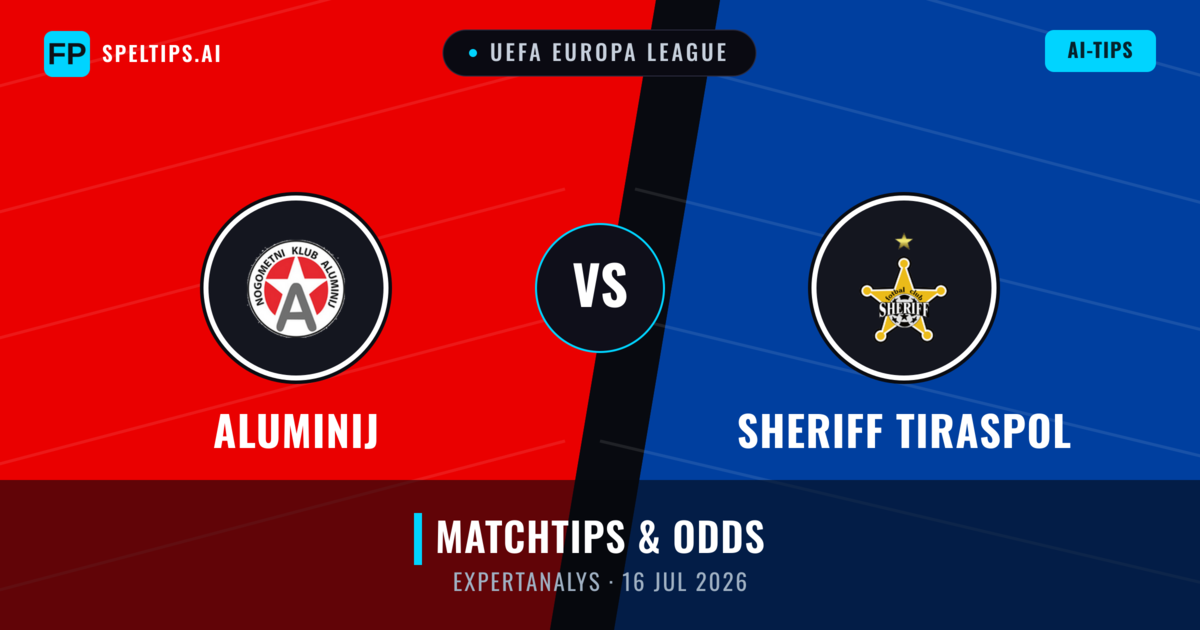 Aluminij vs Sheriff Tiraspol — matchtips och förhandstitt
