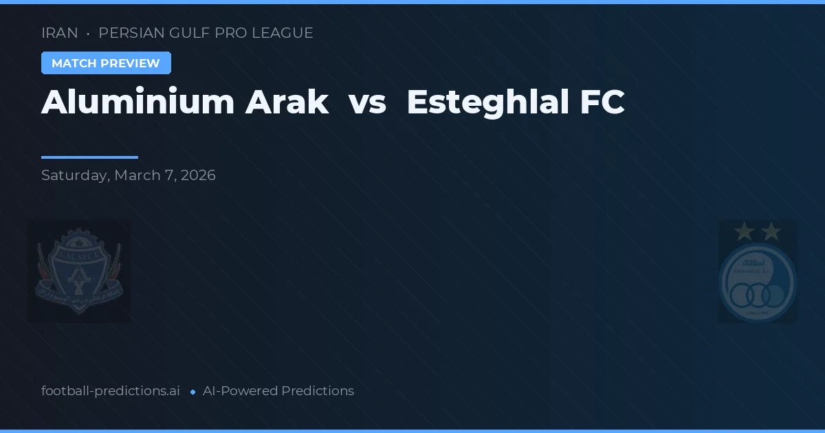 Aluminium Arak vs Esteghlal — matchtips och förhandstitt