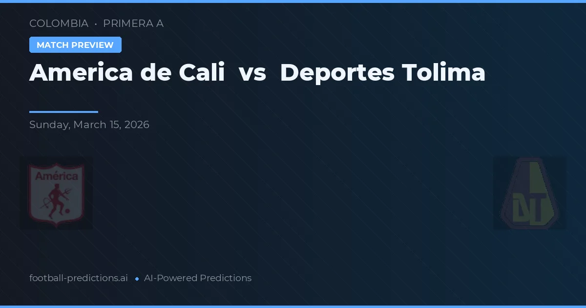 América de Cali vs Deportes Tolima — matchtips och förhandstitt