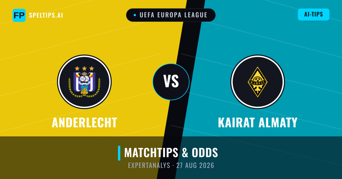 Anderlecht vs Kairat Almaty — matchtips och förhandstitt