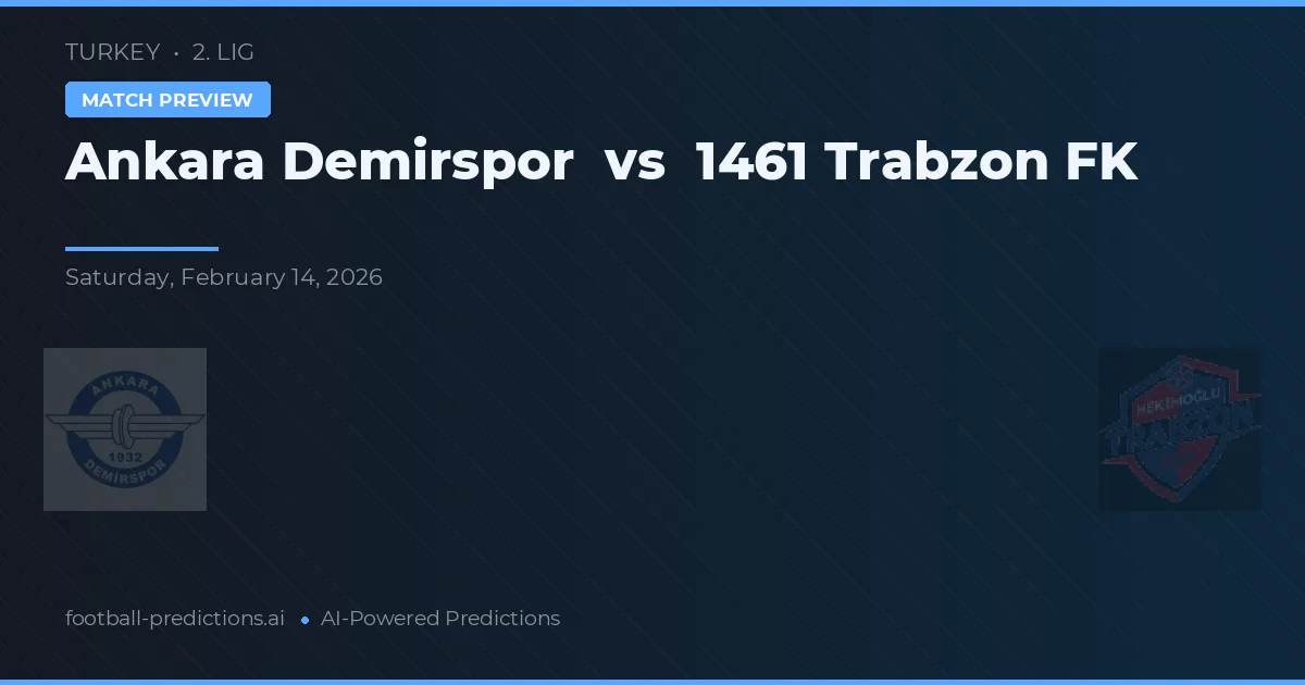 Ankara Demirspor vs 1461 Trabzon FK — matchtips och förhandstitt