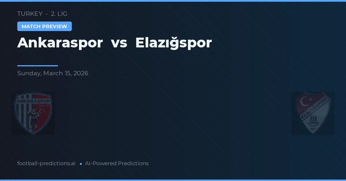 Ankaraspor vs Elazığspor — matchtips och förhandstitt