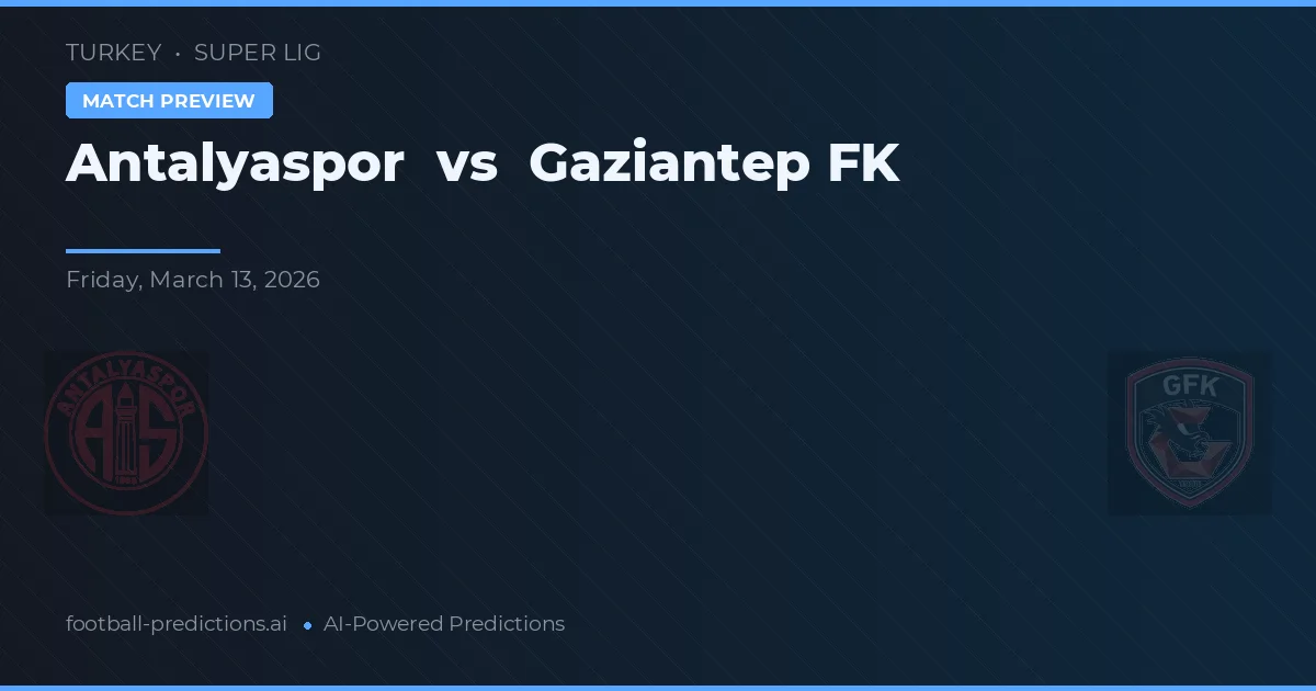 Antalyaspor vs Gaziantep FK — matchtips och förhandstitt