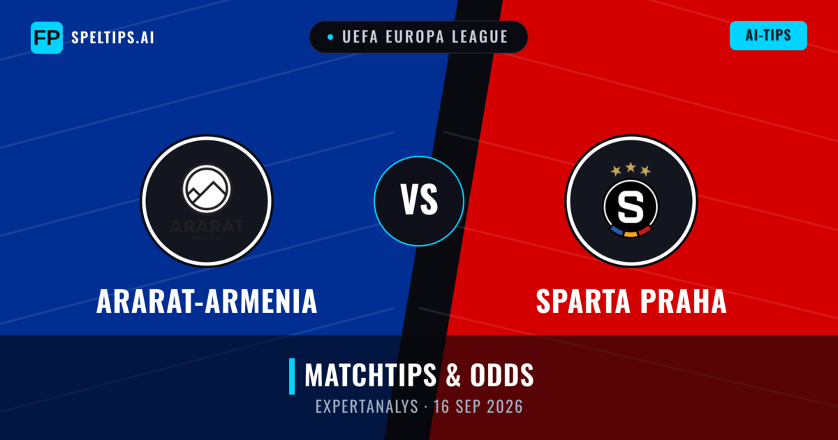 Ararat-Armenia vs Sparta Praha — matchtips och förhandstitt