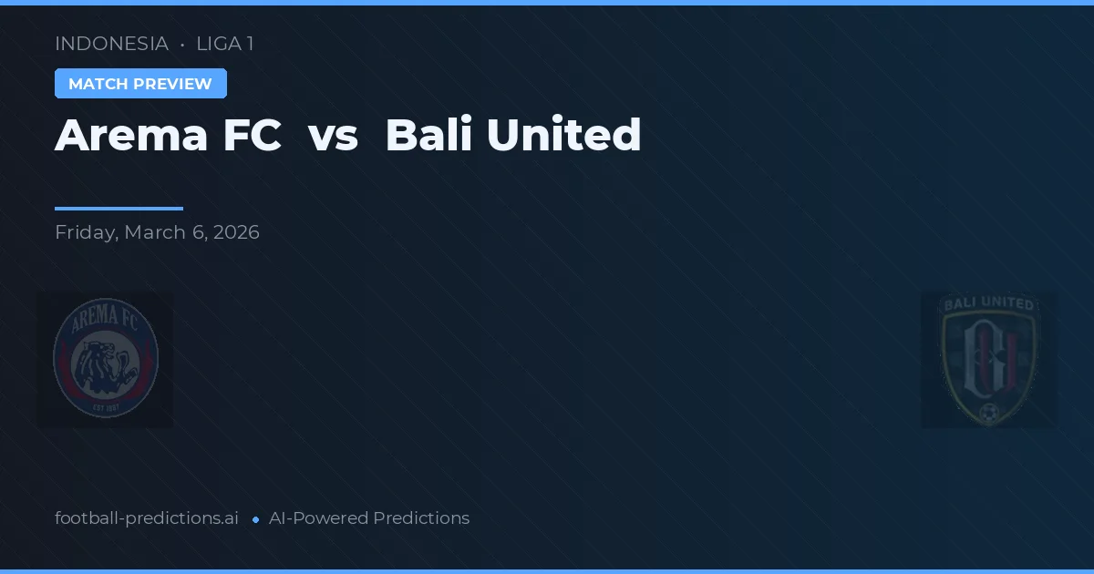Arema FC vs Bali United — matchtips och förhandstitt