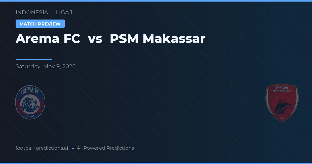 Arema FC vs PSM Makassar — matchtips och förhandstitt