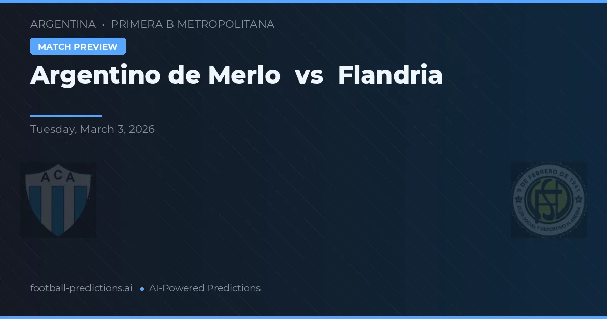 Argentino de Merlo vs Flandria — matchtips och förhandstitt