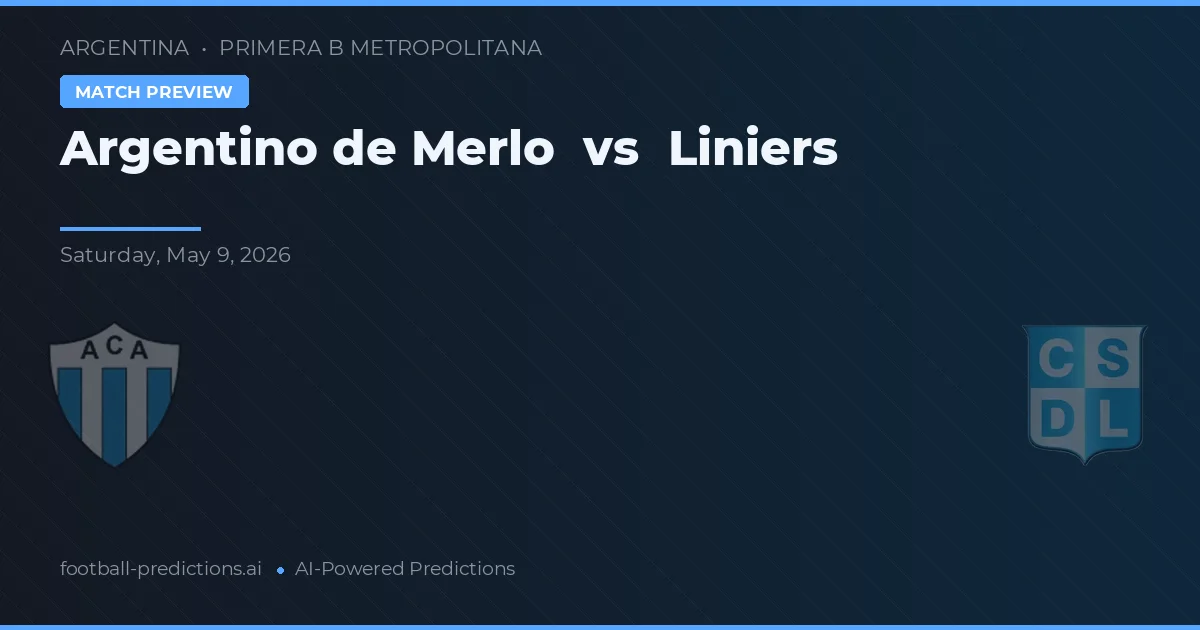 Argentino de Merlo vs Liniers — matchtips och förhandstitt