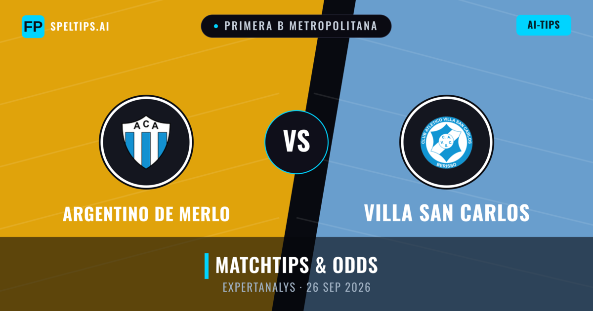 Argentino de Merlo vs Villa San Carlos — matchtips och förhandstitt