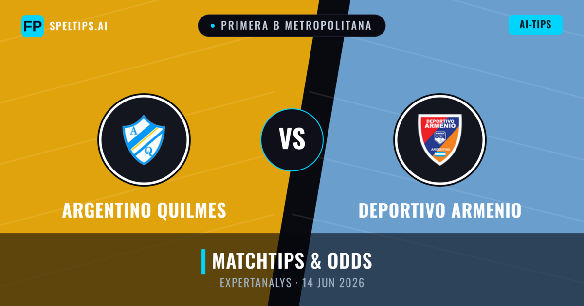 Argentino Quilmes vs Deportivo Armenio — matchtips och förhandstitt