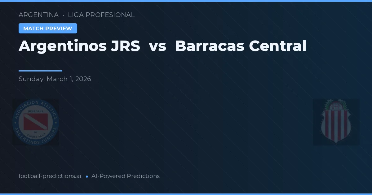 Argentinos Juniors vs Barracas Central — matchtips och förhandstitt
