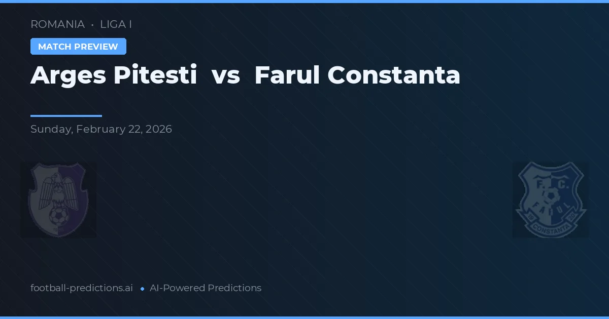 Arges Pitești vs Farul Constanța — matchtips och förhandstitt