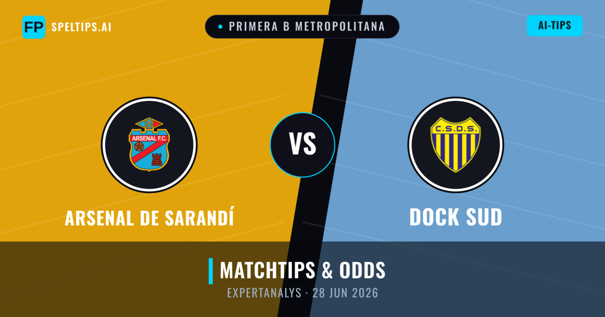 Arsenal de Sarandí vs Dock Sud — matchtips och förhandstitt