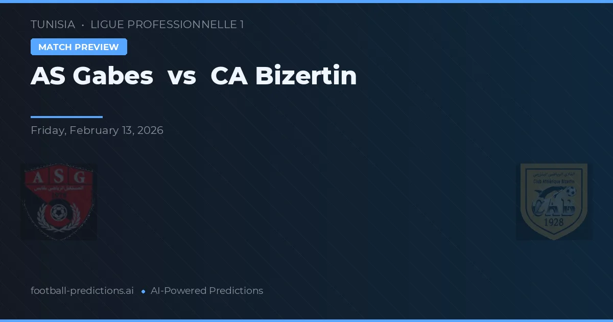 AS Gabes vs CA Bizerte — matchtips och förhandstitt