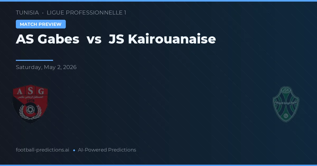 AS Gabes vs JS Kairouanaise — matchtips och förhandstitt