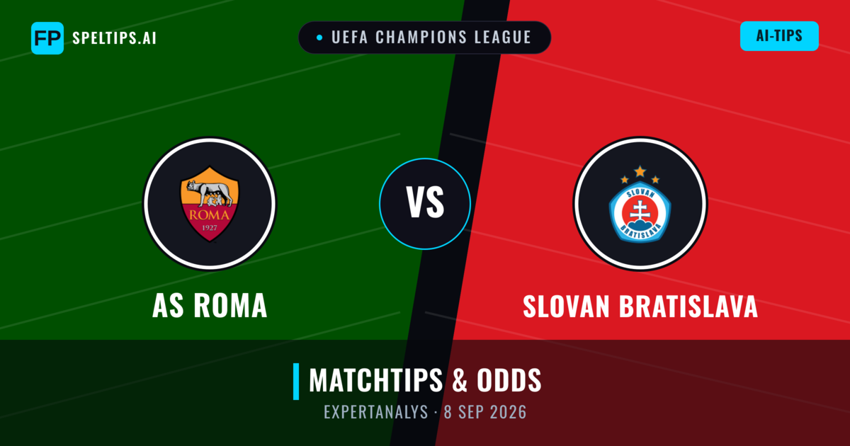 AS Roma vs Slovan Bratislava — matchtips och förhandstitt