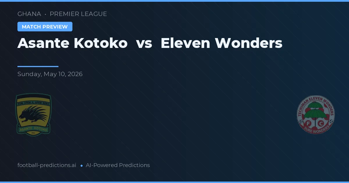 Asante Kotoko vs Eleven Wonders — matchtips och förhandstitt