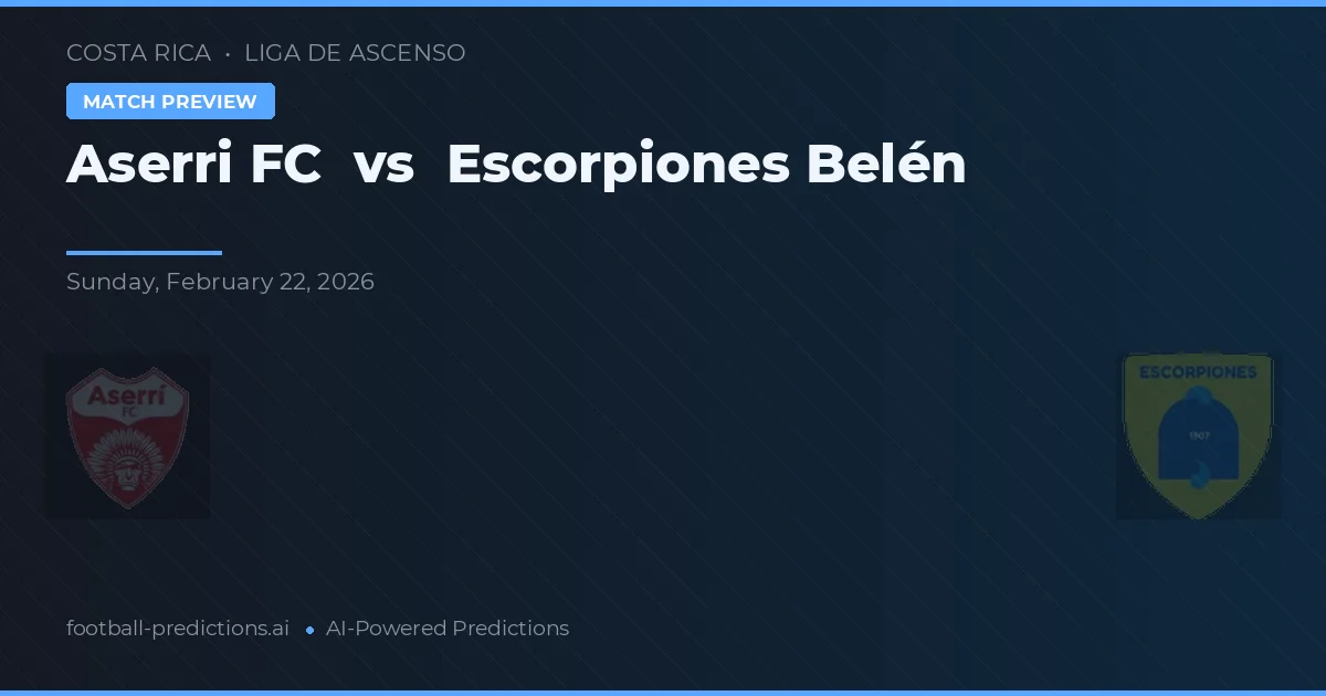 Aserri FC vs Escorpiones Belén — matchtips och förhandstitt