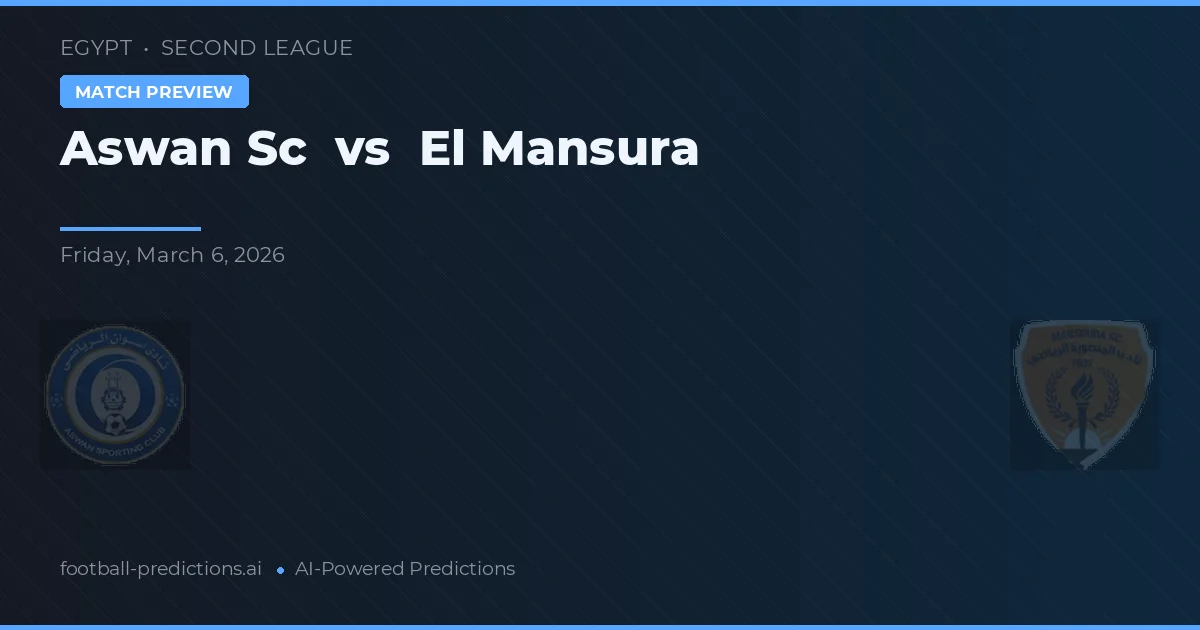 Aswan SC vs El Mansura — matchtips och förhandstitt