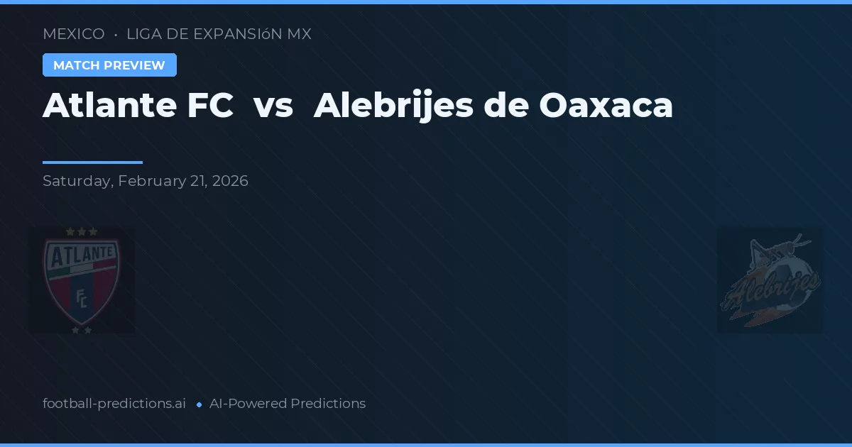 Atlante FC vs Alebrijes de Oaxaca — matchtips och förhandstitt