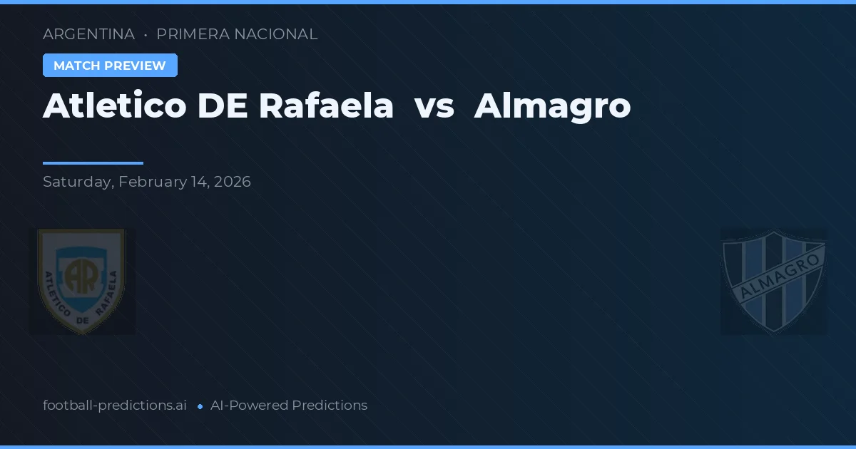 Atlético de Rafaela vs Almagro — matchtips och förhandstitt