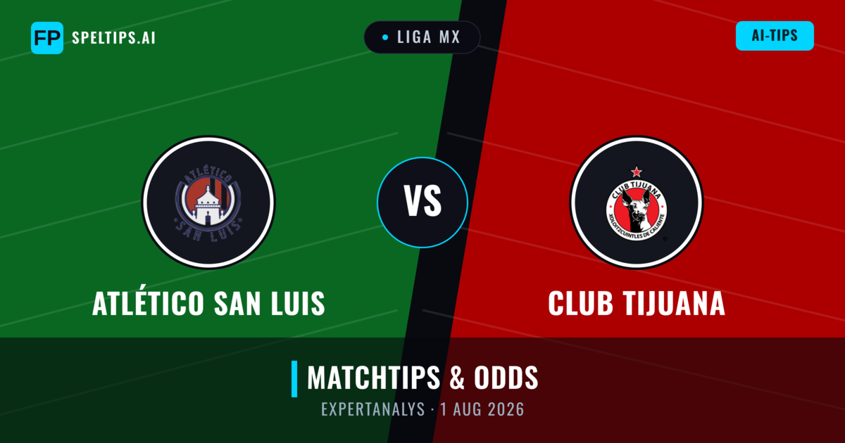Atlético San Luis vs Club Tijuana — matchtips och förhandstitt