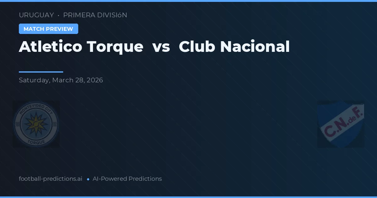 Atlético Torque vs Club Nacional de Football — matchtips och förhandstitt
