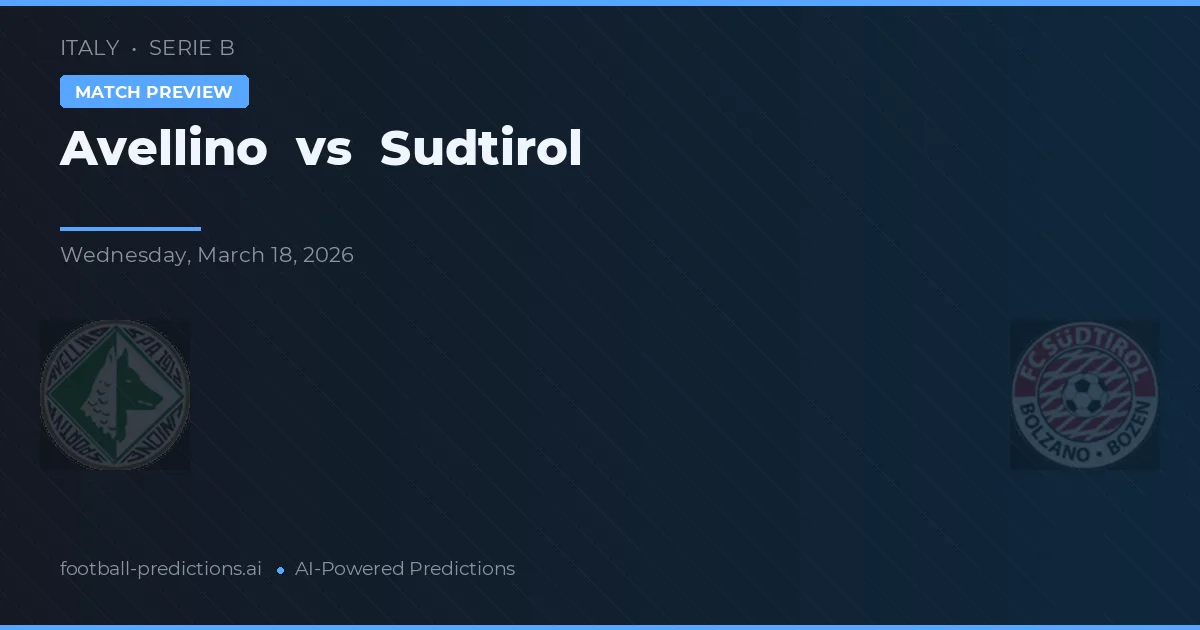 Avellino vs Sudtirol — matchtips och förhandstitt