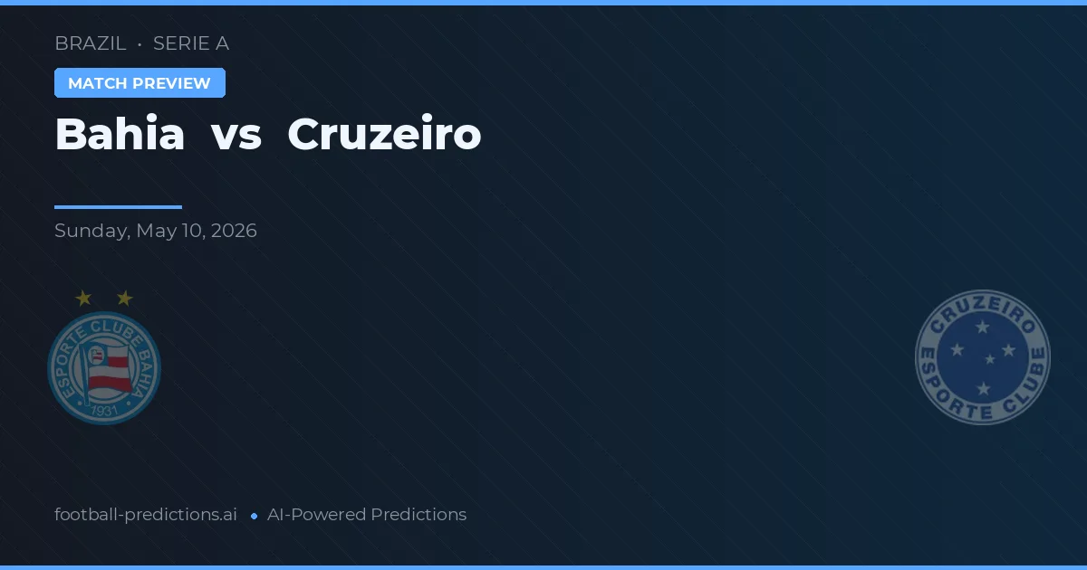 Bahia vs Cruzeiro — matchtips och förhandstitt