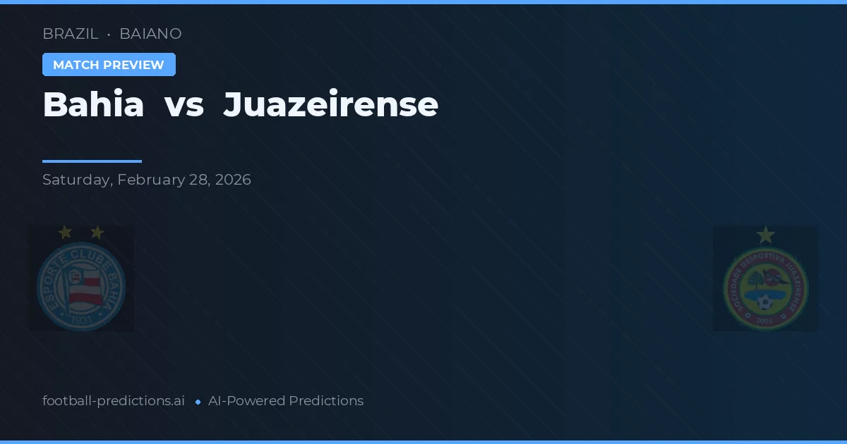 Bahia vs Juazeirense — matchtips och förhandstitt