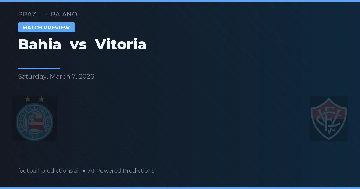 Bahia vs Vitoria — matchtips och förhandstitt