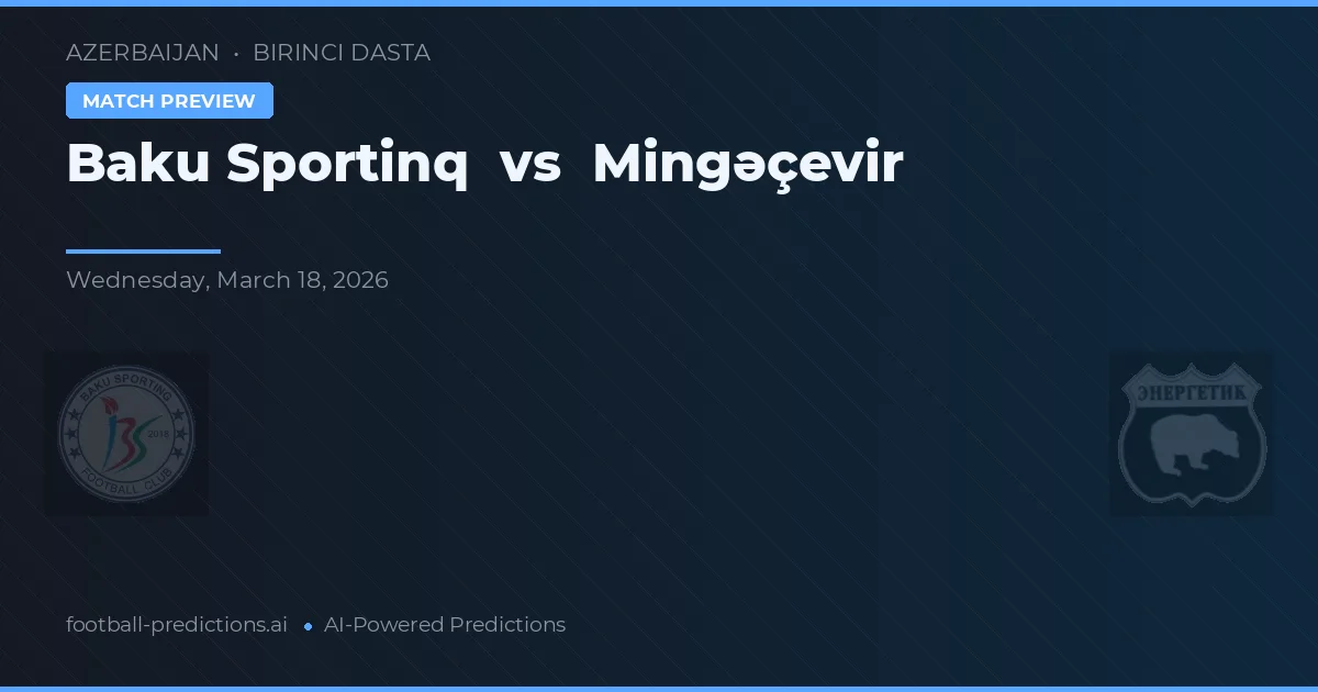 Baku Sportinq vs Mingəçevir — matchtips och förhandstitt