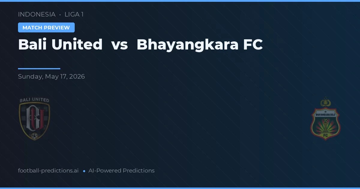 Bali United vs Bhayangkara FC — matchtips och förhandstitt