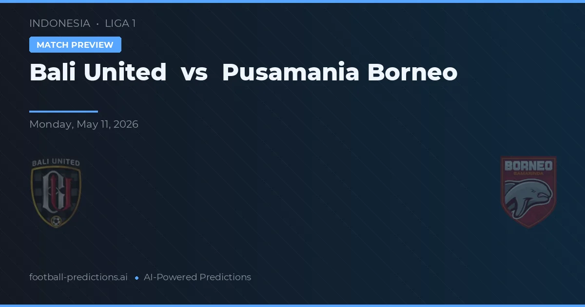 Bali United vs Pusamania Borneo — matchtips och förhandstitt