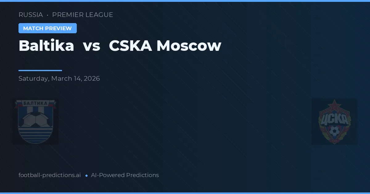 Baltika vs CSKA Moskva — matchtips och förhandstitt