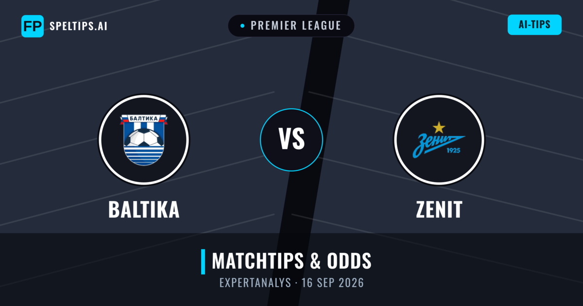 Baltika vs Zenit — matchtips och förhandstitt