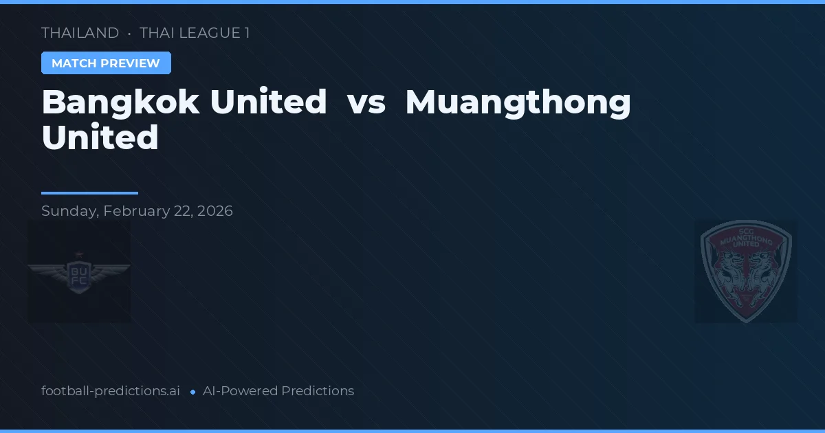 Bangkok United vs Muangthong United — matchtips och förhandstitt