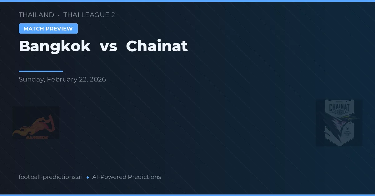 Bangkok vs Chainat — matchtips och förhandstitt